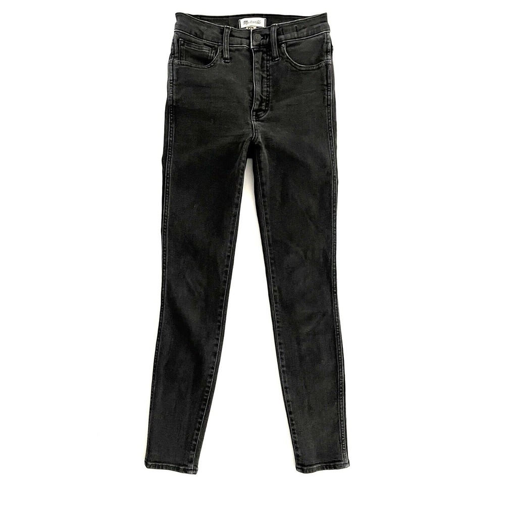 Madewell 10" High-Rise Skinny Jeans 27 Black Cotton Blend Stretch 27x28.5